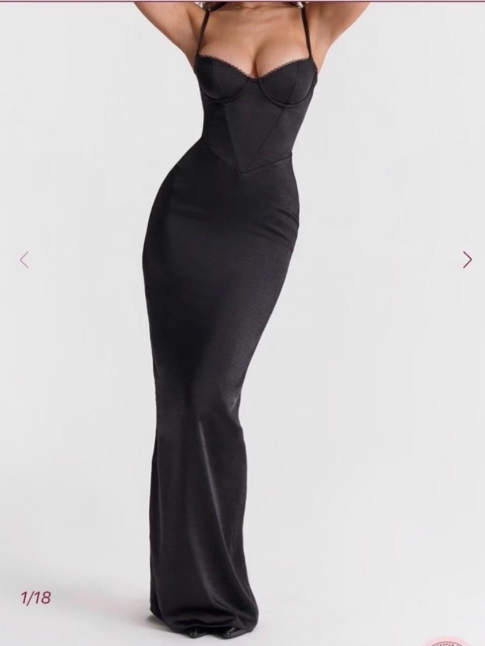 House of CB Stefania Black Corset Gown M+ NWOT